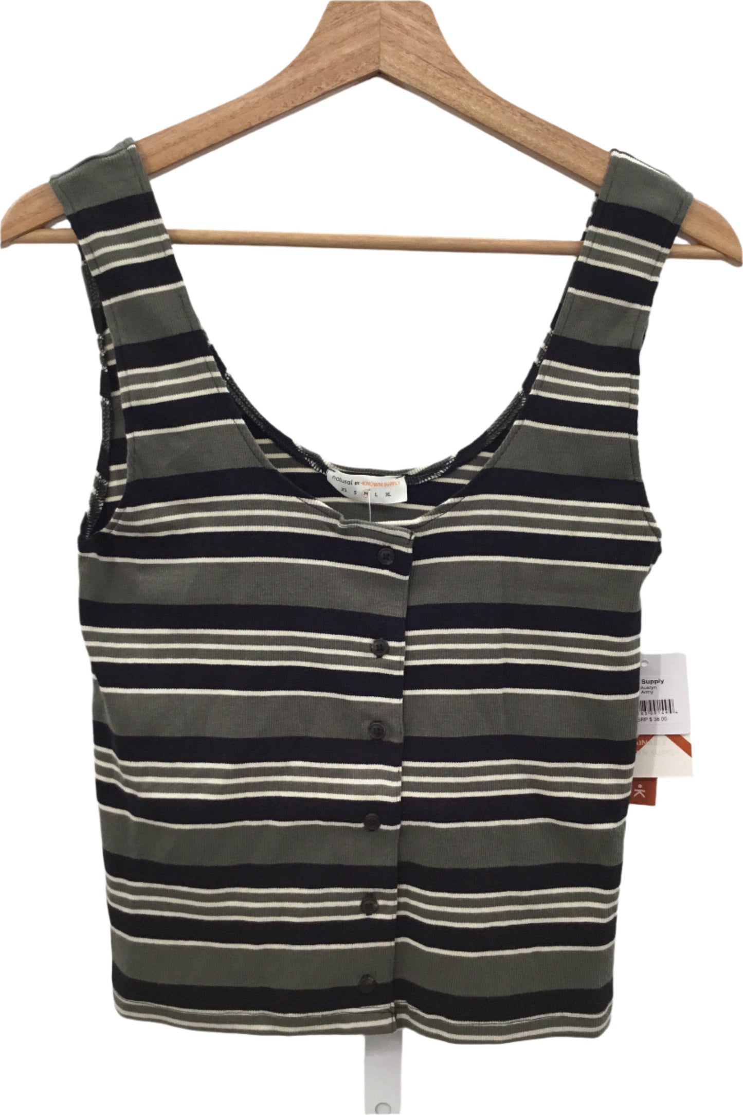 Known Supply, Austin Top, Army Stripped, Size: L