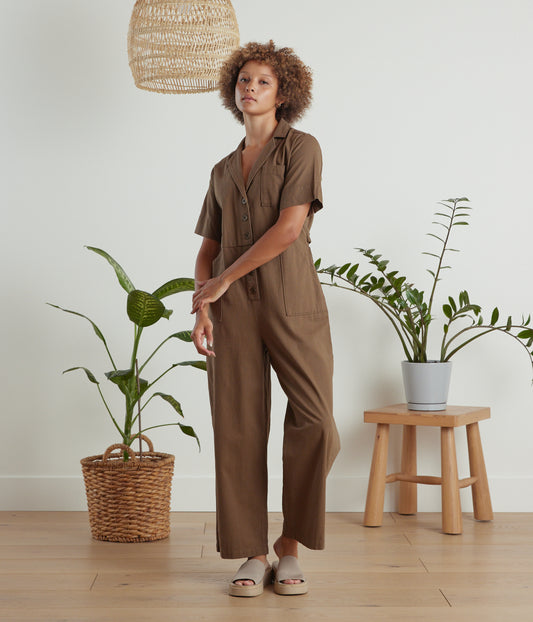 Known Supply, Gemini Jumpsuit, Color: Brown, Size: Small