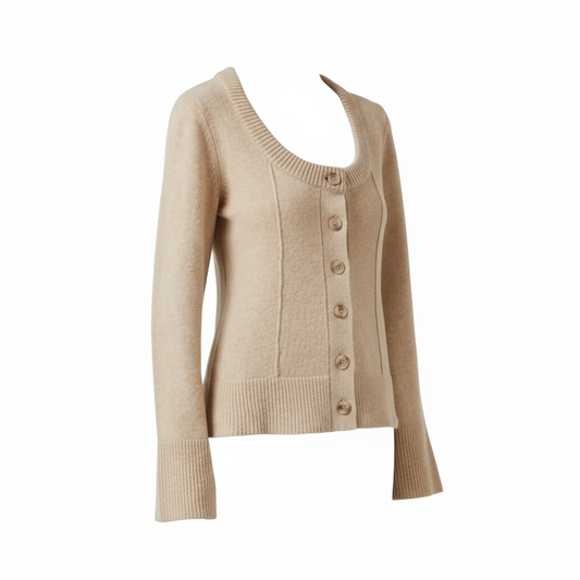 Karina Regenerative Wool Scoop Neck Cardigan