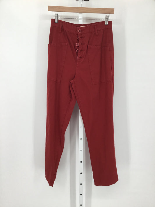 Vintage Red Casual Pants